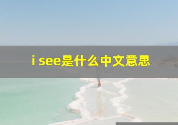 i see是什么中文意思